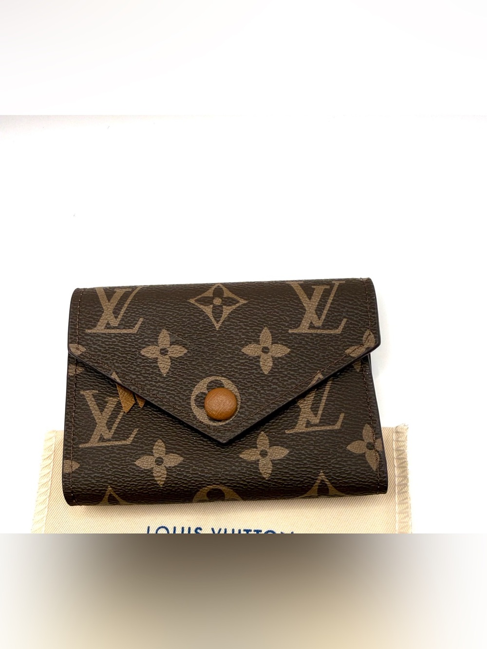 Tan and Brown Monogram Compact Wallet